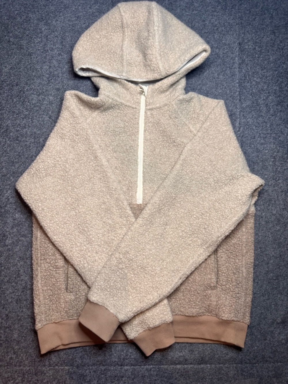 Outdoor Voices Wool Blend Sherpa Half-Zip Hoodie